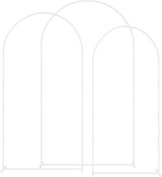 vidaXL Arco De Boda 3 Uds. Blanco 120 X 40 X 217 Cm Acero Vidaxl
