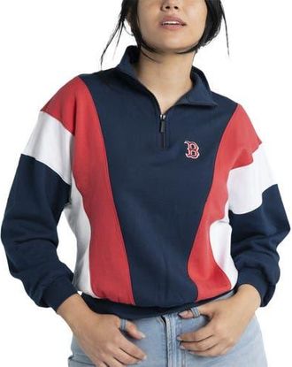 Lusso Womens Lusso Navy Boston Red Sox Malia Quarter-Zip Sweatshirt at Nordstrom, Size Xx-Large