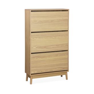 Sweeek Mueble zapatero escandinavo, decoraci&oacute;n en madera, natural