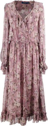Ralph Lauren Polo Ralph Lauren Mauve Tulle Floral Midii Dress Size M