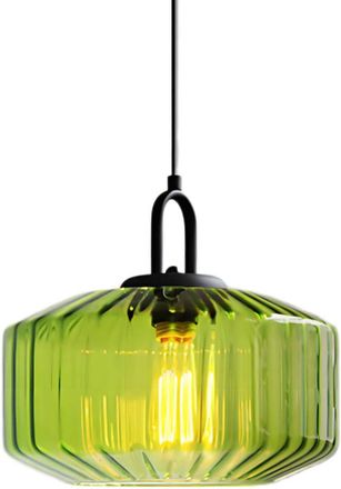 OEM L&aacute;mpara Colgante De C&uacute;pula De Cristal Ranurado &Oslash;28cm Estilo Industrial Vintage Altura Ajustable L&aacute;mpara Colgante E27 Para Comedor Dormitorio Sala De E