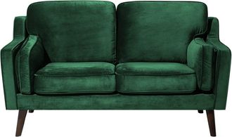Beliani Sofá de 2 plazas 2 personas de terciopelo verde