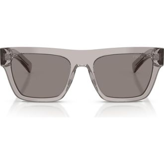 Prada 54mm Rectangular Sunglasses in Grey Transparent /Dark Grey at Nordstrom