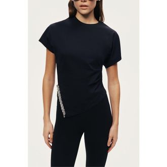 Nocturne Embellished Asymmetric T-Shirt in Black at Nordstrom, Size X-Large Eu