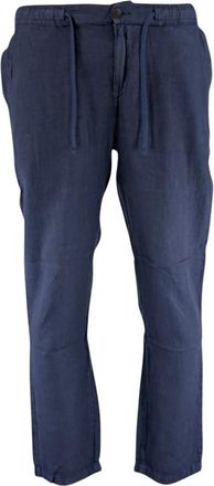 Roy Rogers Chino Portofino Heavy Linen Dyed - Heren - Chinos - Blauw - M - Linnen - Broeken