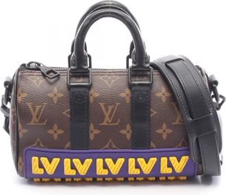 Louis Vuitton Black Brown Monogram Multi-Color Monogram Leather Rubber Tote Bag (Pre-Owned)