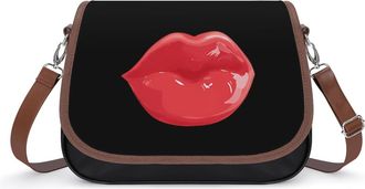 Generic Red Lips Fashion Womens Crossbody Bags Novelty Handbag Shoulder Bag Purse