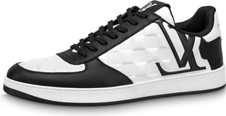 Louis Vuitton Rivoli Sneakers White Plaid with Black Side Logo 1ABFDZ