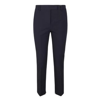 Incotex Broeken, Dames, Blauw, L, Katoen, Lichtbeige Katoenen Stretch Broek