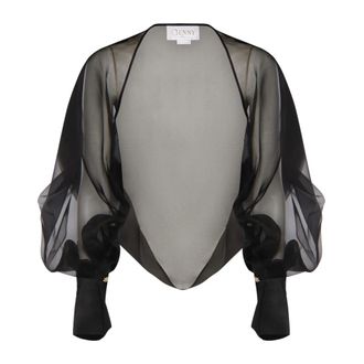 Genny Blouses, female, Black, Size: XS Silk Blouse