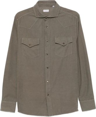 Brunello Cucinelli Casual Shirts - Heren - Casual Overhemden - Groen - S - Overhemden