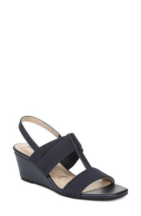 Life Stride Sweet Slingback Wedge Sandal in Lux Navy at Nordstrom, Size 7.5