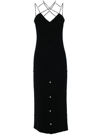 Stine Goya Christabel V-neck maxi dress - women - Recycled Polyester/Recycled Polyester - L - Black