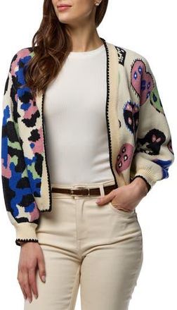 Saachi Wild Heart Crop Cardigan in Ivory Multi at Nordstrom Rack