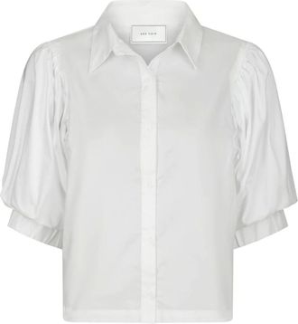 Neo Noir Overhemden, Dames, Wit, XL, Katoen, Etta Poplin Shirt