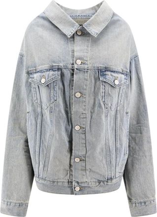 Balenciaga Blauwe Jacks met Metalen Knopen - Dames - Spijkerjassen - Blauw - XS - Katoen - Jassen
