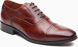 base Mens Portico Toe Cap Mens Oxford Shoes - Brown - Size: 12
