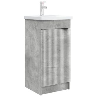 vidaXL Vanidad De Ba&ntilde;o Con Lavabo Gris Hormig&oacute;n 42 X 40 X 84,5 Cm Vidaxl
