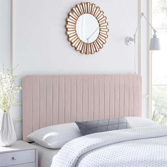 Casa Aurora Pink Plush Small Double 26 inch Strutted Headboard
