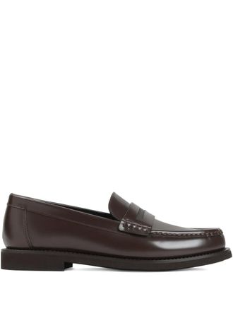 Brunello Cucinelli penny-strap leather loafers - women - Leather/Leather/Rubber - 38 1/2 - Brown