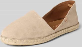 Verbenas Espadrilles aus Leder mit Label-Patch Modell CARMEN in Sand, Gr&ouml;&szlig;e 37