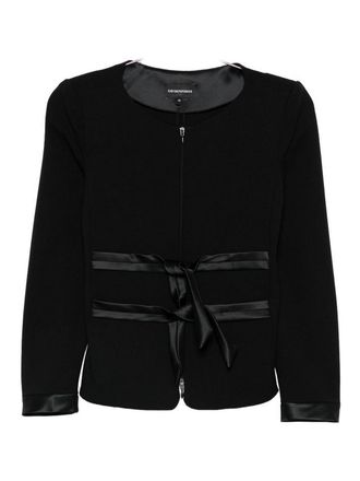 Emporio Armani Bow-Detail Collarless Jacket