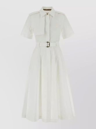 Burberry poplin shirt dress belted waist midi