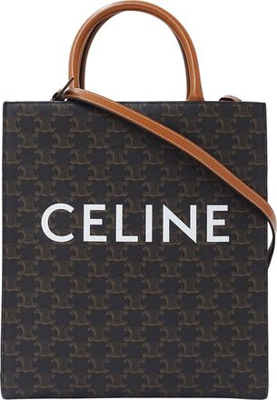 Celine Black Brown Coated Canvas Handbag Shoulder Bag Tote Bag (Pre-Owned)