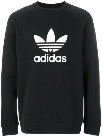adidas Adidas Originals logo print sweatshirt - men - Cotton/Spandex/Elastane - S - Black