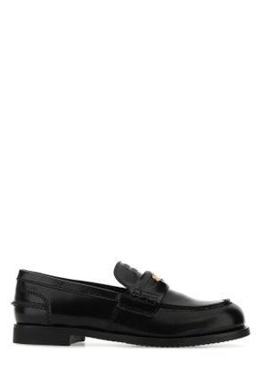 ローファー・オックスフォード MIU MIU Black Leather Clogs ☆人気☆【MIU MIU】☆ブラッシュドレザー ペニー ローファ.ー