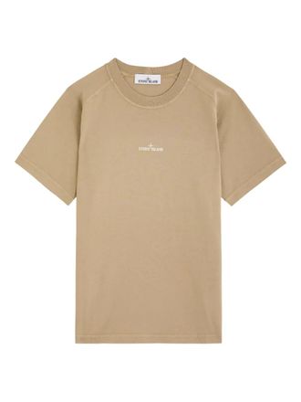 Stone Island Raglan T-shirt met logo - Beige