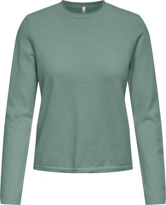 Only Strickpullover ONLY ONLLOYAL LS ONECK KNT NOOS, Damen, Gr. M, chinois gr&uuml;n detail:melange, Strick, Obermaterial: 80% Polyester, 20% Nylon, meliert, no