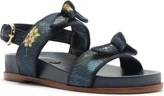 Alexandre Birman x Agua by Agua Bendita Grosgrain Raffia Sport Sandal in Laguna Blue/Blue at Nordstrom, Size 8.5