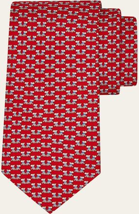 Ferragamo Mens Double-Dog Silk Tie