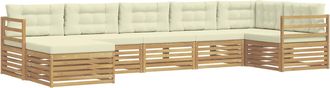 vidaXL Set Di Divani Da Esterno 7 Pz Bianco E Crema Vidaxl