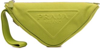 Prada Pre-owned Prada Canvas Canapa Triangle Logo Wristlet Clutch Unisex MK0FENQBQJZDOPQS