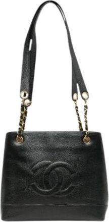 Chanel Pre-owned Shoulder Bags, female, Black, Size: ONE SIZE Pre-owned Leather Shoulder Bag