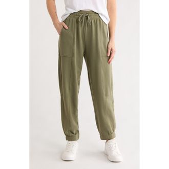 Yogalicious Washed Loop Terry Oversize Barrel Pants in Olive Dust at Nordstrom Rack, Size X-Large