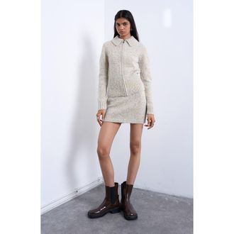 Topshop Twist Yarn Miniskirt in Light Blue Multi at Nordstrom, Size X-Small
