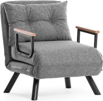 Dmora Dmora - Sill&oacute;n Keoni, Asiento Acolchado, Sof&aacute; De Sal&oacute;n Individual, Silla Con Reposabrazos, 60x78 H78 Cm, Gris Oscuro