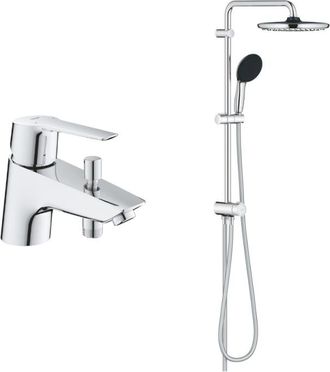 GROHE Pack Mezclador Mec&aacute;nico De Ba&ntilde;o/ducha Grohe Quickfix Start 2021 + Columna De Ducha Cromada Grohe Vitalio Start 250