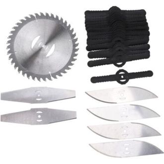 OEM Juego De 27 Cuchillas De Acero Inoxidable Antienredos Para Cortac&eacute;spedes El&eacute;ctricos Universales, Accesorios Compatibles --crezuo