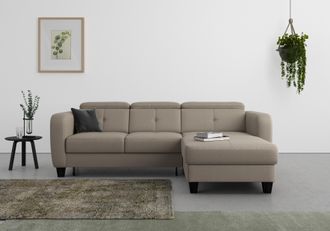Sit&more Ecksofa &raquo;Belluci L-Form&laquo; inklusive Federkern, wahlweise mit Bettfunktion und Bettkasten
