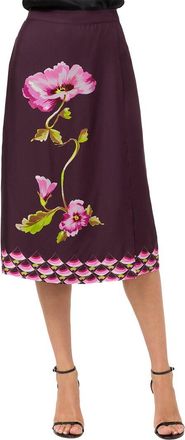 Johnny Was Tilli Faux Wrap Silk-Blend Midi Skirt