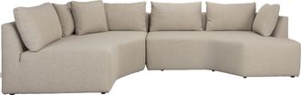 Zuiver 5-Sitzer Design Ecksofa Prosper mit Eckteil links, Cappuccino