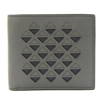 Bottega Veneta Dark Gray Leather Wallet (Bi-Fold) (Pre-Owned)