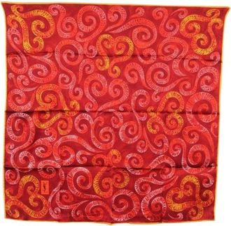 Saint Laurent Pre-owned Scarves, female, Red, Size: ONE SIZE Pre-owned Silk Scarf