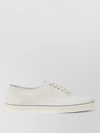 Brunello Cucinelli suede low top sneakers round toe rubber sole