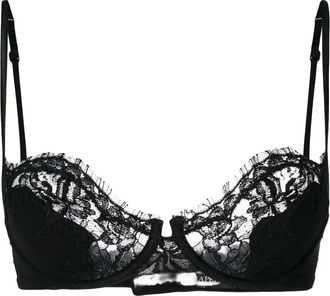 La Perla Slip brasiliano in tulle ricamato - Nero