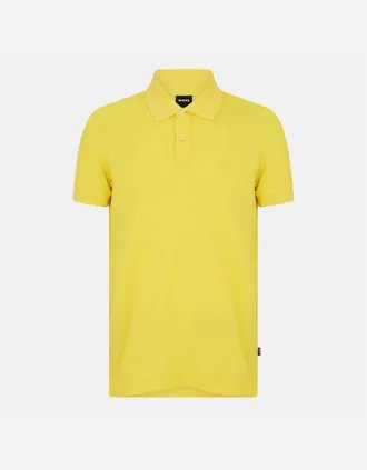 HUGO BOSS Mens Firenze Short Sleeve Polo Shirt - Yellow - Size: 42